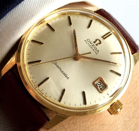 yellow gold omega mens watches|omega 18k solid gold watches.